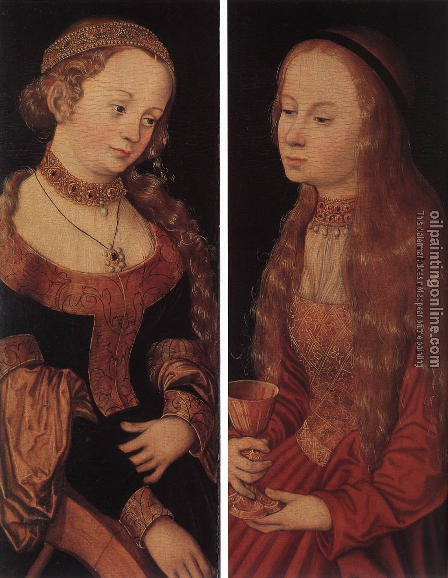 Lucas il Vecchio Cranach - St Catherine of Alexandria and St Barbara